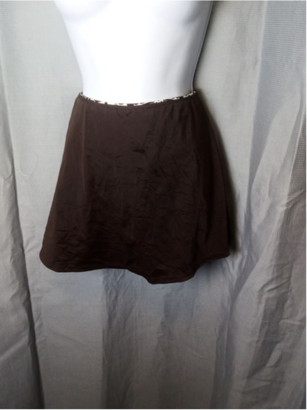 Croft & Barrow Brown White Swim Skirt Size 12